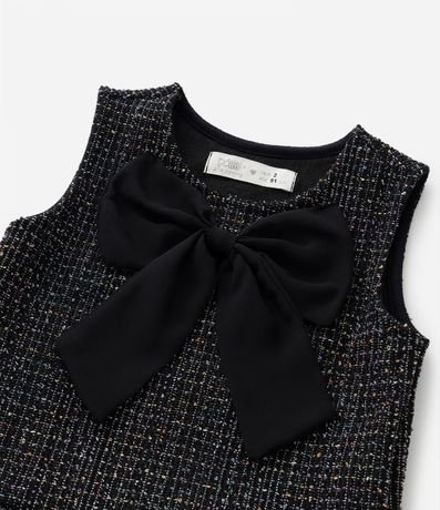 Vestido Infantil con Estampa Jacquard Brilloso y Lazo - Talle 1 a 5/6 años 5