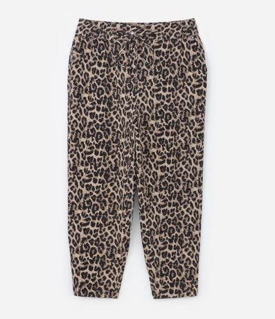Pantalón Pijama en Crepé Estampa Animal Print Curve & Plus Size 5