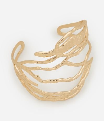 Pulsera en Metal con Alambrado y Efecto Martillado