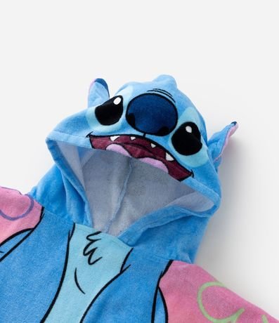 Poncho Infantil Atoallado con Capucha y Estampa Stitch - Talle único 5