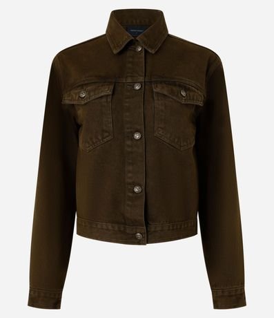 Campera Trucker en Sarga con Botones en Metal 8