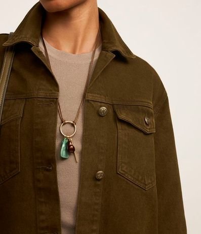 Campera Trucker en Sarga con Botones en Metal 3