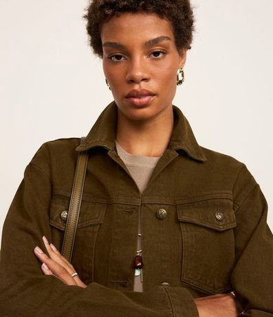 Campera Trucker en Sarga con Botones en Metal 4