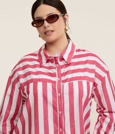 Camisa en Tricolina Rayada Curve & Plus Size