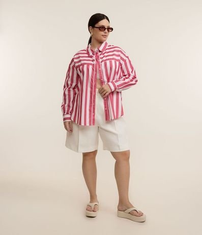Camisa en Tricolina Rayada Curve & Plus Size 4