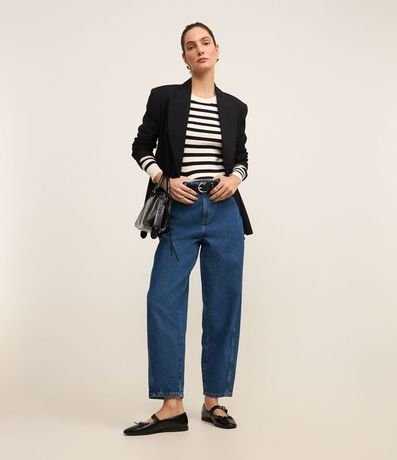 Suéter Rayado de Punto con Cuello Redondo 2