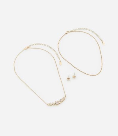 Conjunto de Collar Capas y Caravana en Metal con Detalles de Strass 2