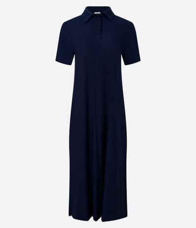 Vestido T-Shirt Midi en Viscosa con Cuello Polo 6