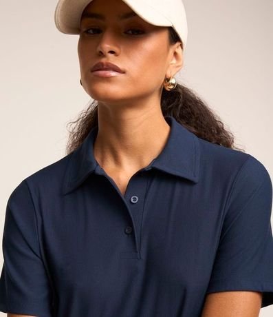 Vestido T-Shirt Midi en Viscosa con Cuello Polo 5