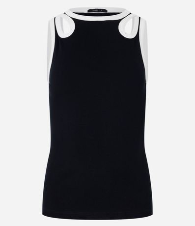 Blusa en Rib con Cutout de Gota Contrastante 5