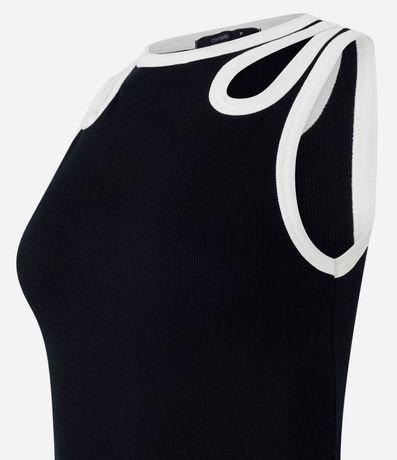 Blusa en Rib con Cutout de Gota Contrastante 6
