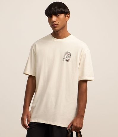 Remera Relaxed en Malla con Estampa Hawaian Club 1