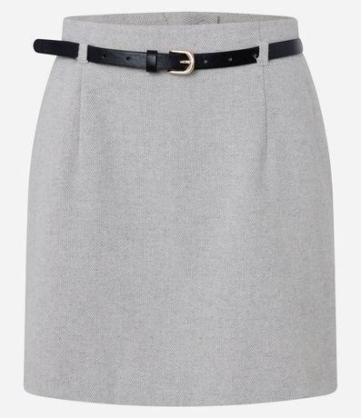 Short Pollera Sastrería en Polivelour con Cinturón Estrecho de PU 6