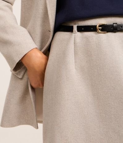 Short Pollera Sastrería en Polivelour con Cinturón Estrecho de PU 4