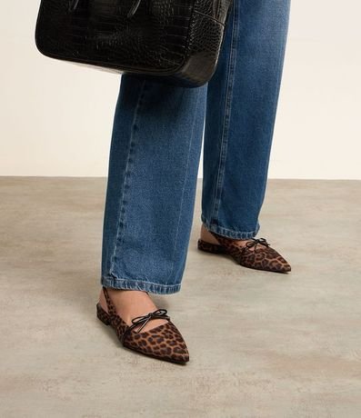 Zapatilla Slingback Estampa Animal Print y Lacito 7