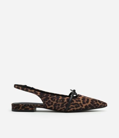 Zapatilla Slingback Estampa Animal Print y Lacito