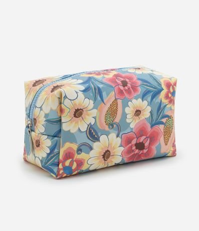 Neceser Rectangular Mediana  Estampa Floral con Fondo