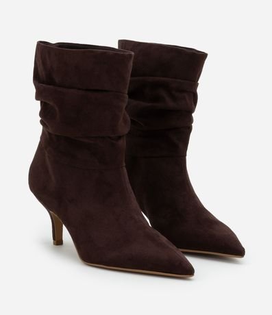 Bota Slouch con Punta Fina en PU y Gamuza 2