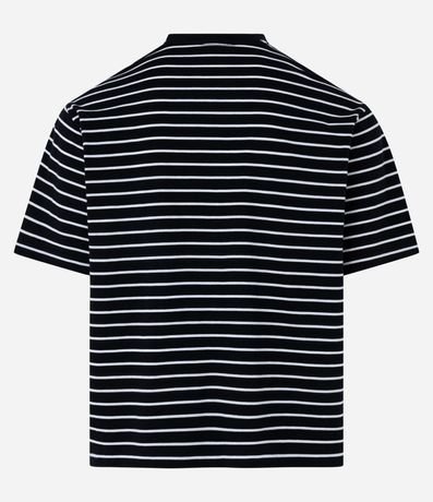 Remera Boxy en Algodón con Estampa de Rayas Finas 7