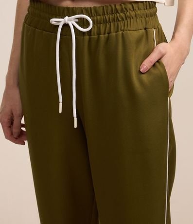 Pantalón Sastrería con Detalle Contrastante y Elástico en la Cintura 4