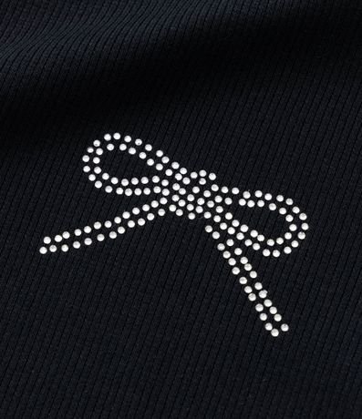 Blusa Corta Infantil con Estampa de Lazos en Strass - Talle 5 a 14 años 3