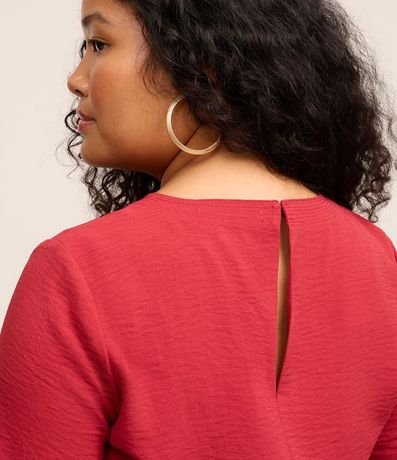Blusa Manga Corta Texturizada con Detalle en el Cuello Curve & Plus Size 3