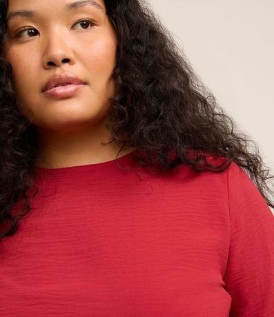 Blusa Manga Corta Texturizada con Detalle en el Cuello Curve & Plus Size 4