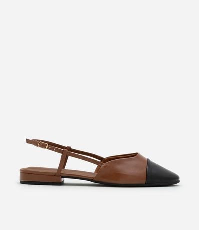 Zapatilla Slingback con Puntera Contrastanete y Laterales Abiertos