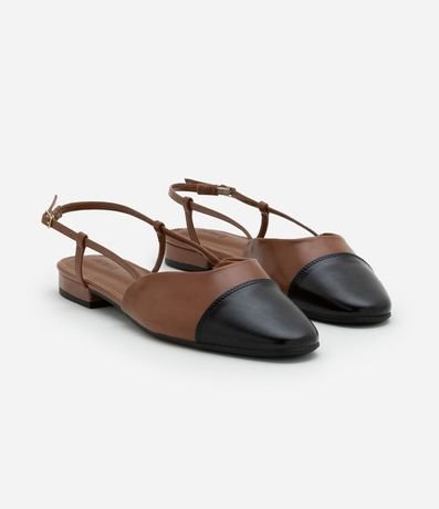 Zapatilla Slingback con Puntera Contrastanete y Laterales Abiertos 2