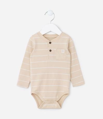Body Infantil con Estampa de Rayas y Pequeño Bolsillo - Talle 0 a 18 meses 1