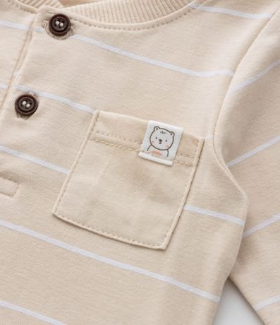 Body Infantil con Estampa de Rayas y Pequeño Bolsillo - Talle 0 a 18 meses 4