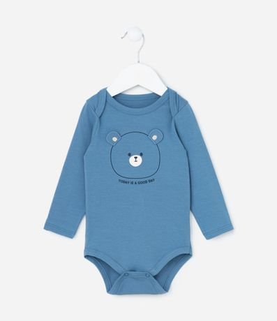 Body Infantil con Estampa Carita de Oso - Talle 0 a 18 meses