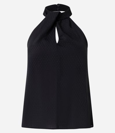 Blusa Frente Única en Chiffon con Cuello Halter 5