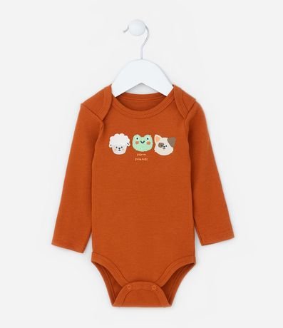 Body Infantil Canelado con Estampa Animalitos - Talle 0 a 18 meses