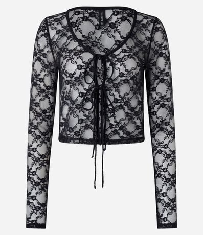 Blusa en Encaje con Lacitos Delanteros 6