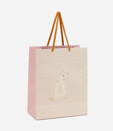 Embalaje de Regalo Mediana con Estampa Gatito con Rayas