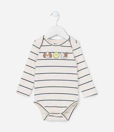 Body Infantil con Estampa de Animalitos - Talle 0 a 18 meses
