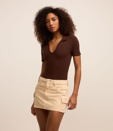 Pollera Corta en Sarga con Bolsillos Cargo 2