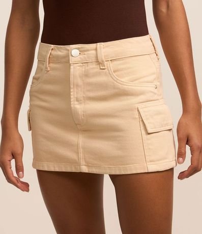 Pollera Corta en Sarga con Bolsillos Cargo 3