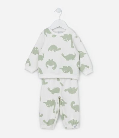 Conjunto Infantil Calentito con Estampa Dinos - Talle 0 a 18 meses