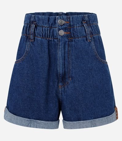 Short Baggy Jeans con Elástico en la Cintura y Bajo Plegado 2