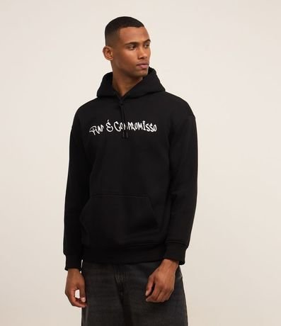 Saco Comfot en Fleece con Estampa Sabotage Rap é Compromisso