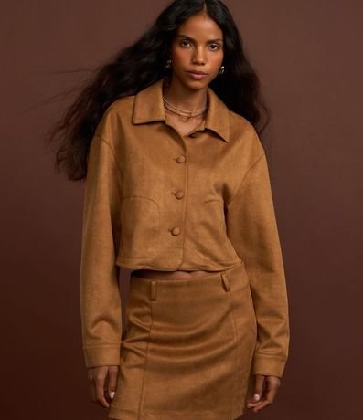 Pollera mini en Suedine con Trabillas y Recortes Delanteros 5