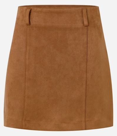 Pollera mini en Suedine con Trabillas y Recortes Delanteros 6