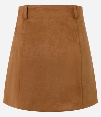 Pollera mini en Suedine con Trabillas y Recortes Delanteros 8