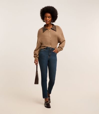 Pantalón Skinny en Jeans con Tiro Alto