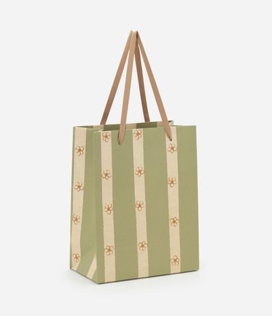 Embalaje de Regalo Pequeño Estampado de Rayas y Flores