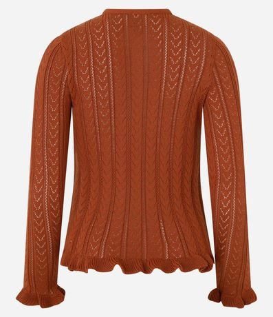 Blusa en Punto con Botones y Volados en la Parte Baja 3