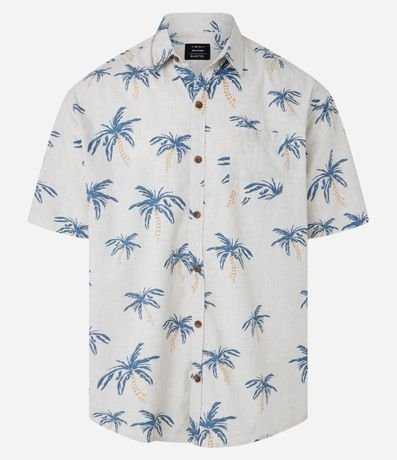 Camisa Relaxed con Estampa de Palmeras y Bolsillo 5