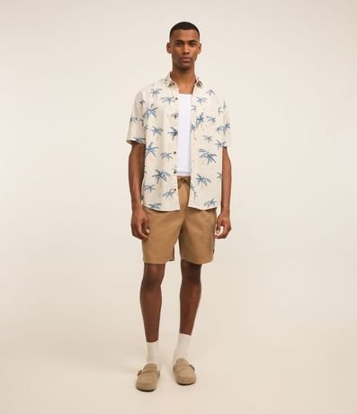 Camisa Relaxed con Estampa de Palmeras y Bolsillo 2